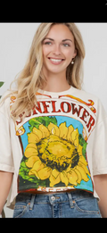 Sunflower graphic crop t-shirt