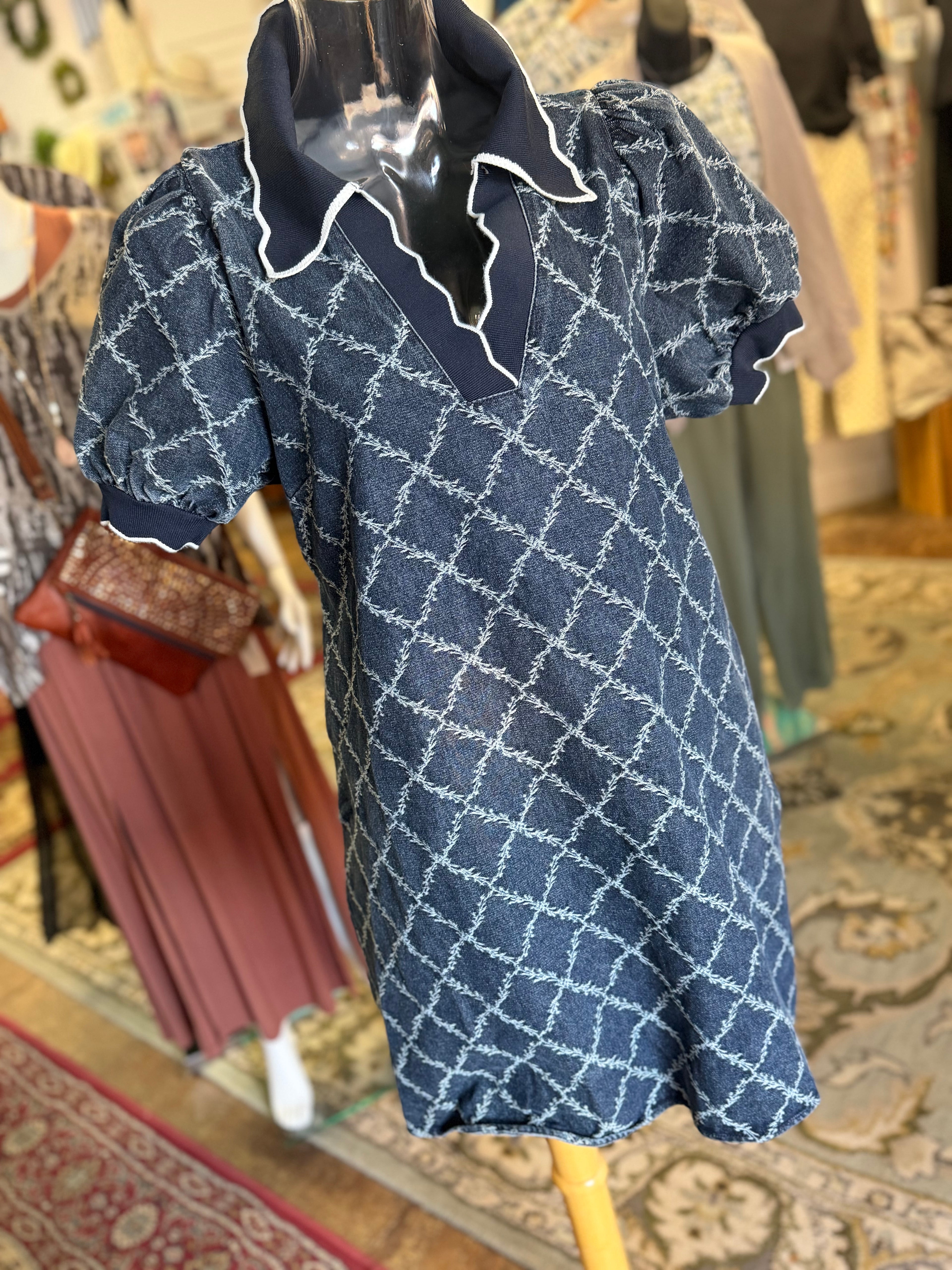 short sleeve denim dress