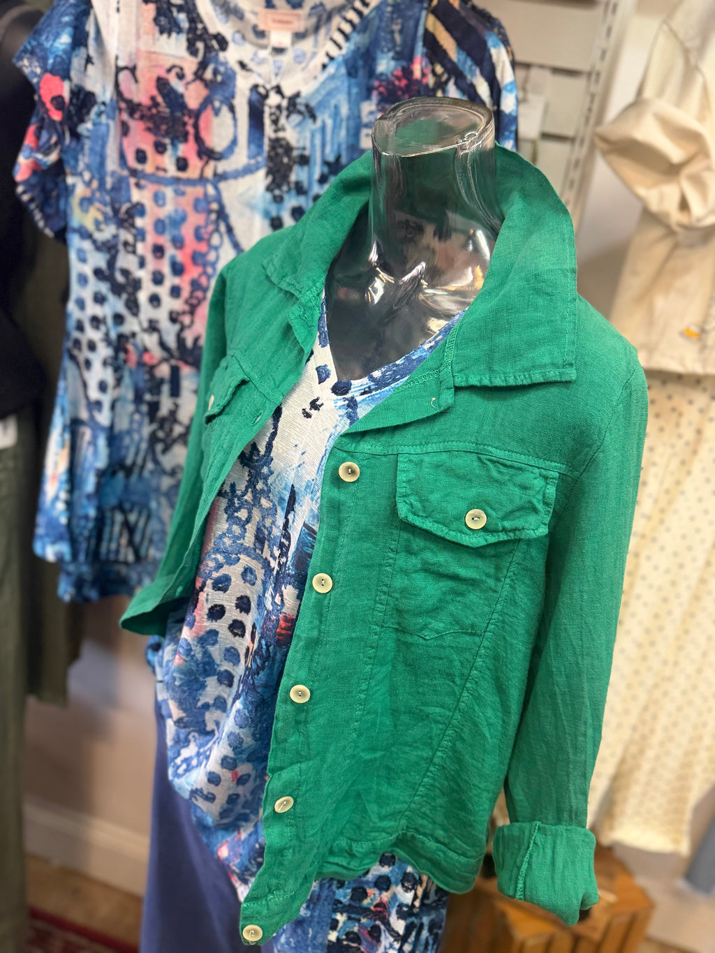 Made in Italy linen jacket denim jacket style