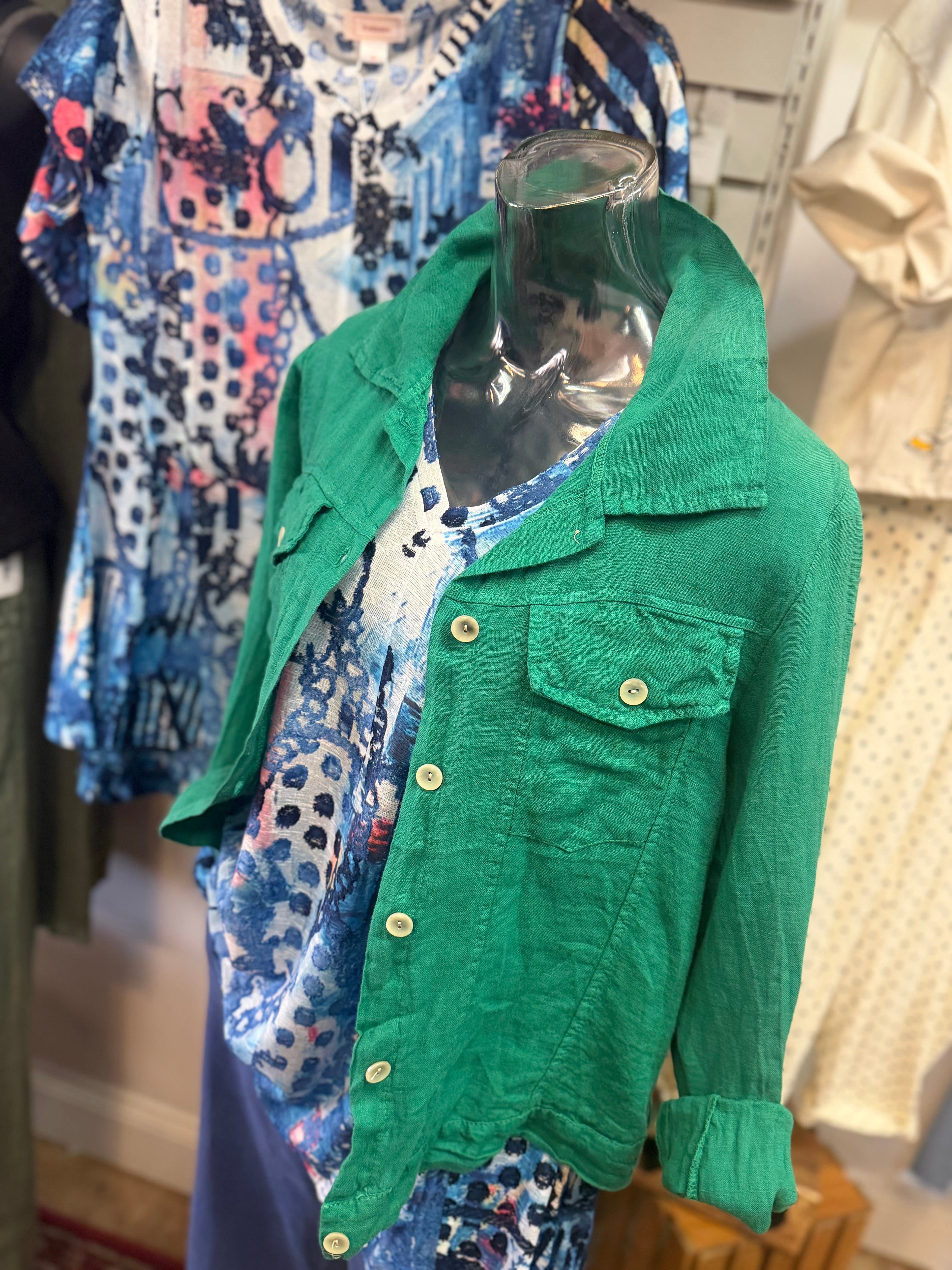 Made in Italy linen jacket denim jacket style