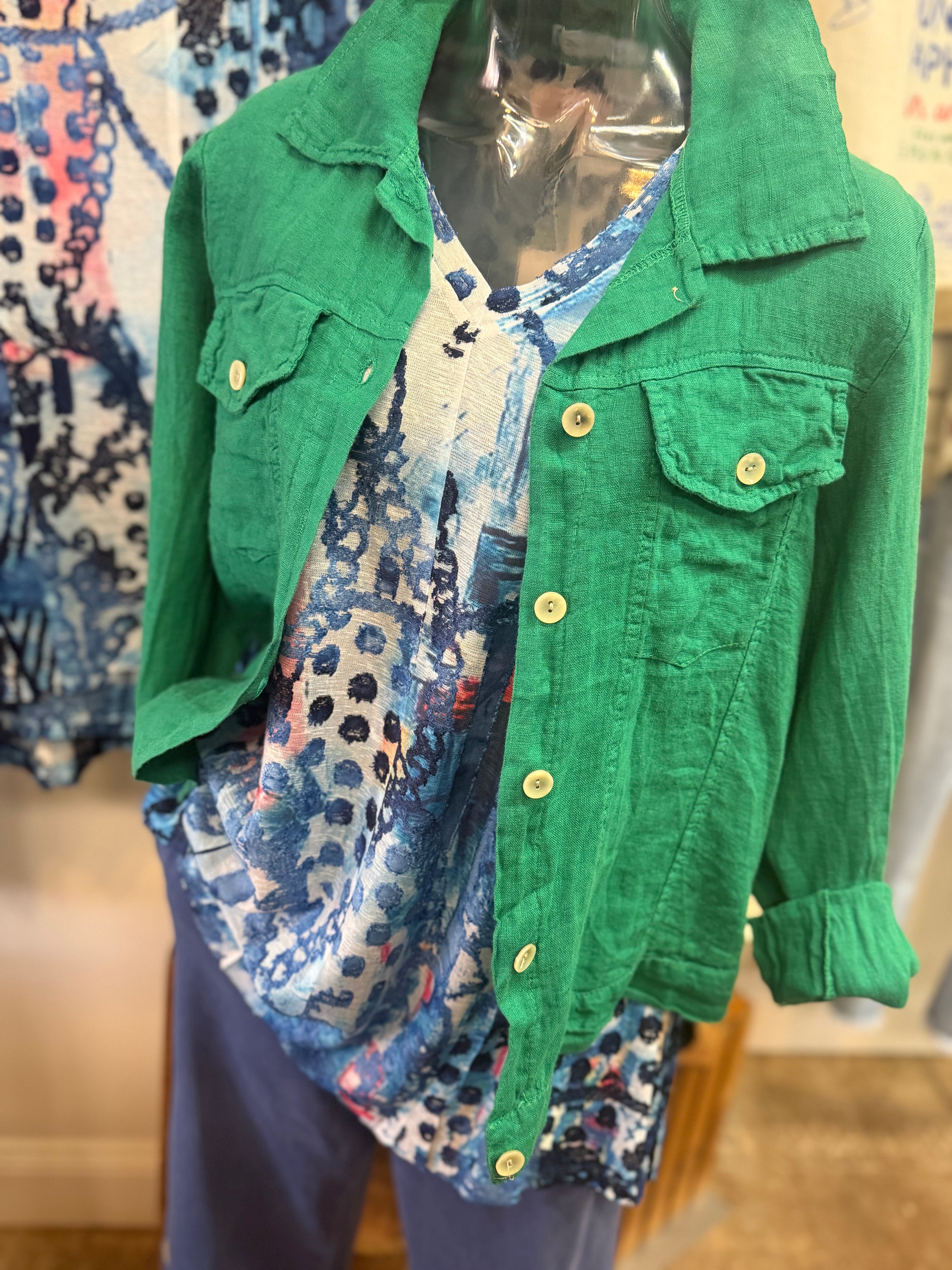 Made in Italy linen jacket denim jacket style
