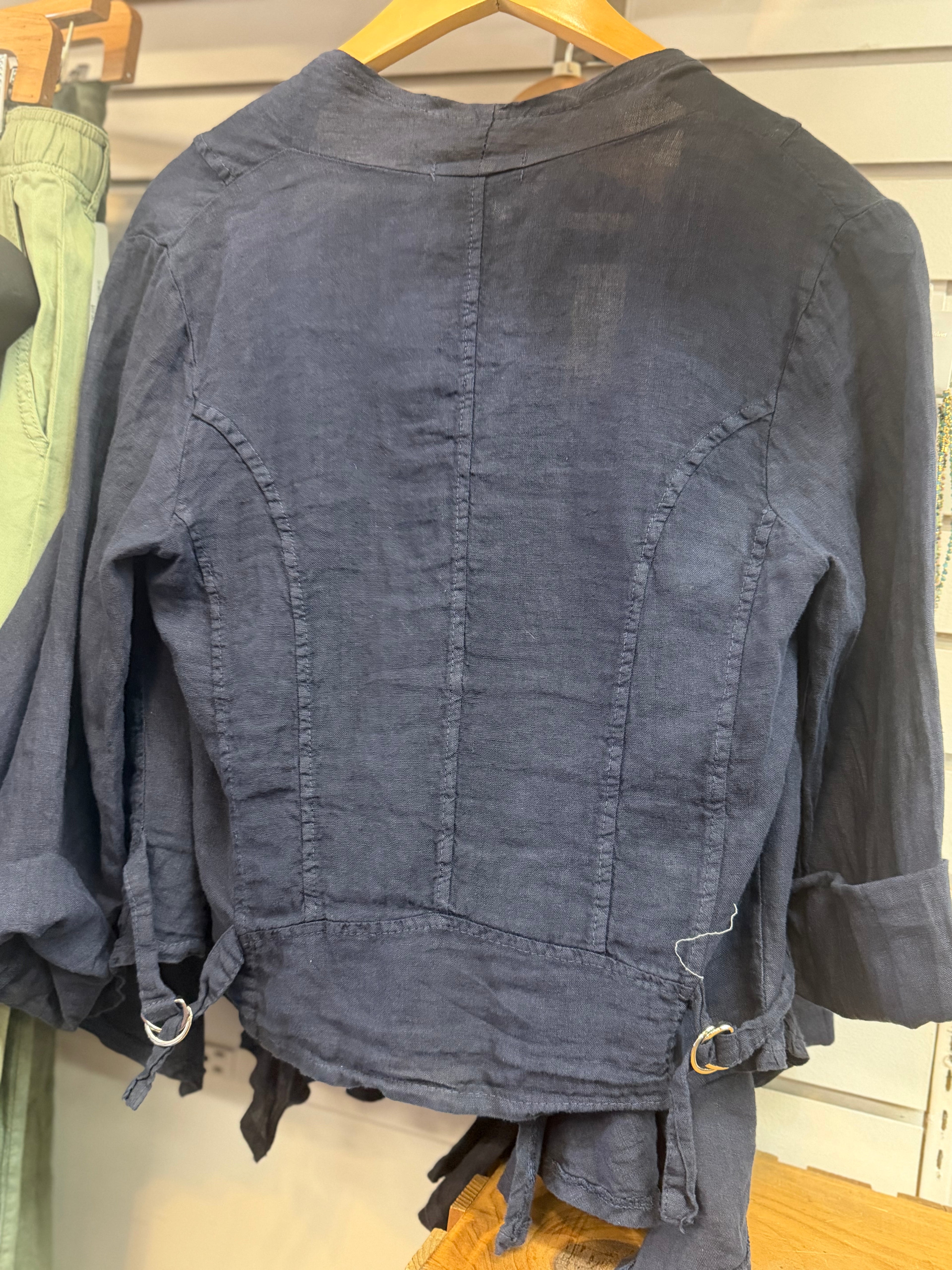 Made in Italy open linen jacket
