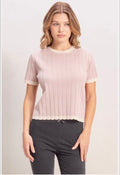 Mauve short sleeve lightweight sweater