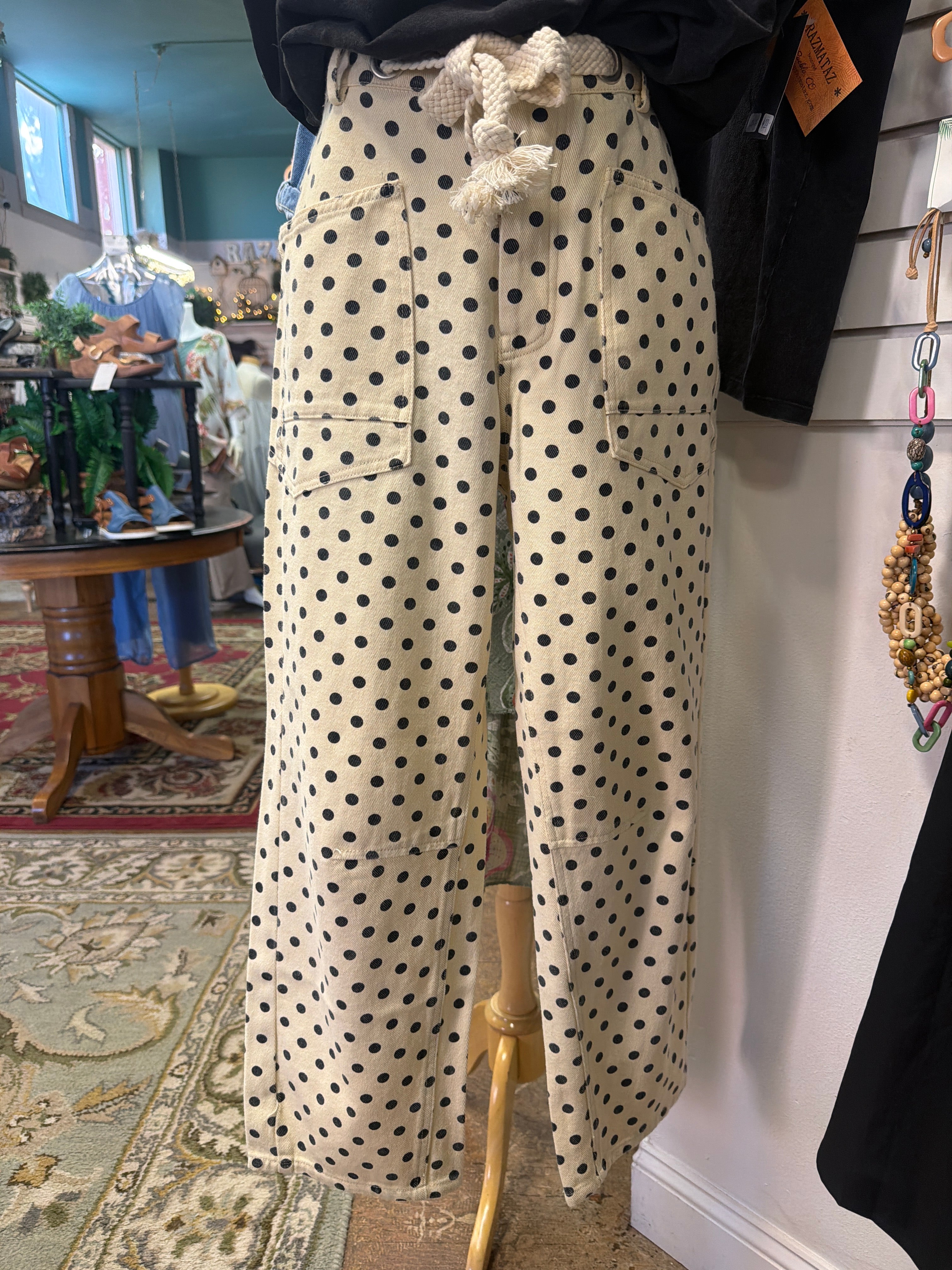Polka Dot barrel pants