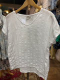 V neck 100% cotton white lightweight top