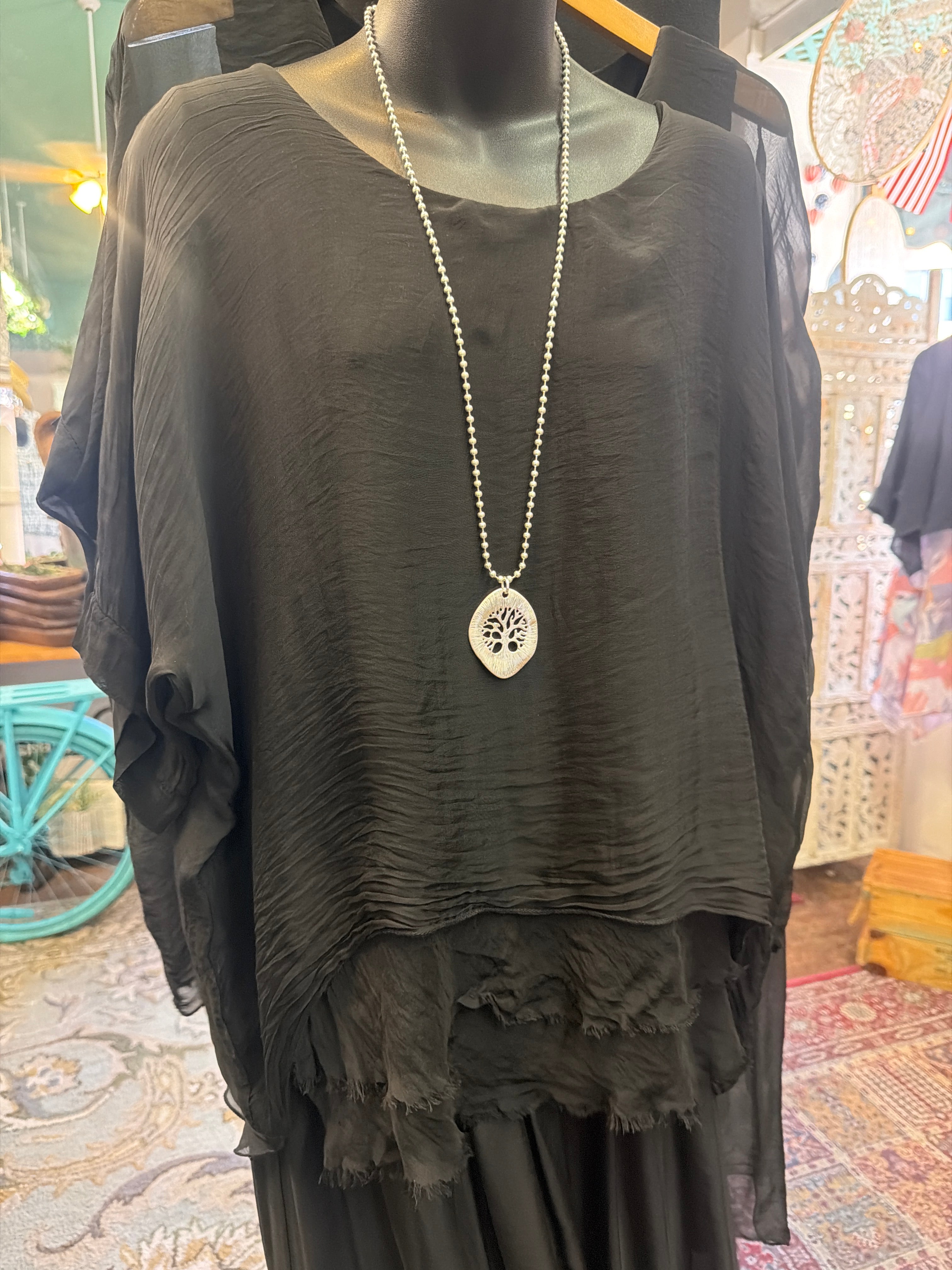 made in Italy silk layer top