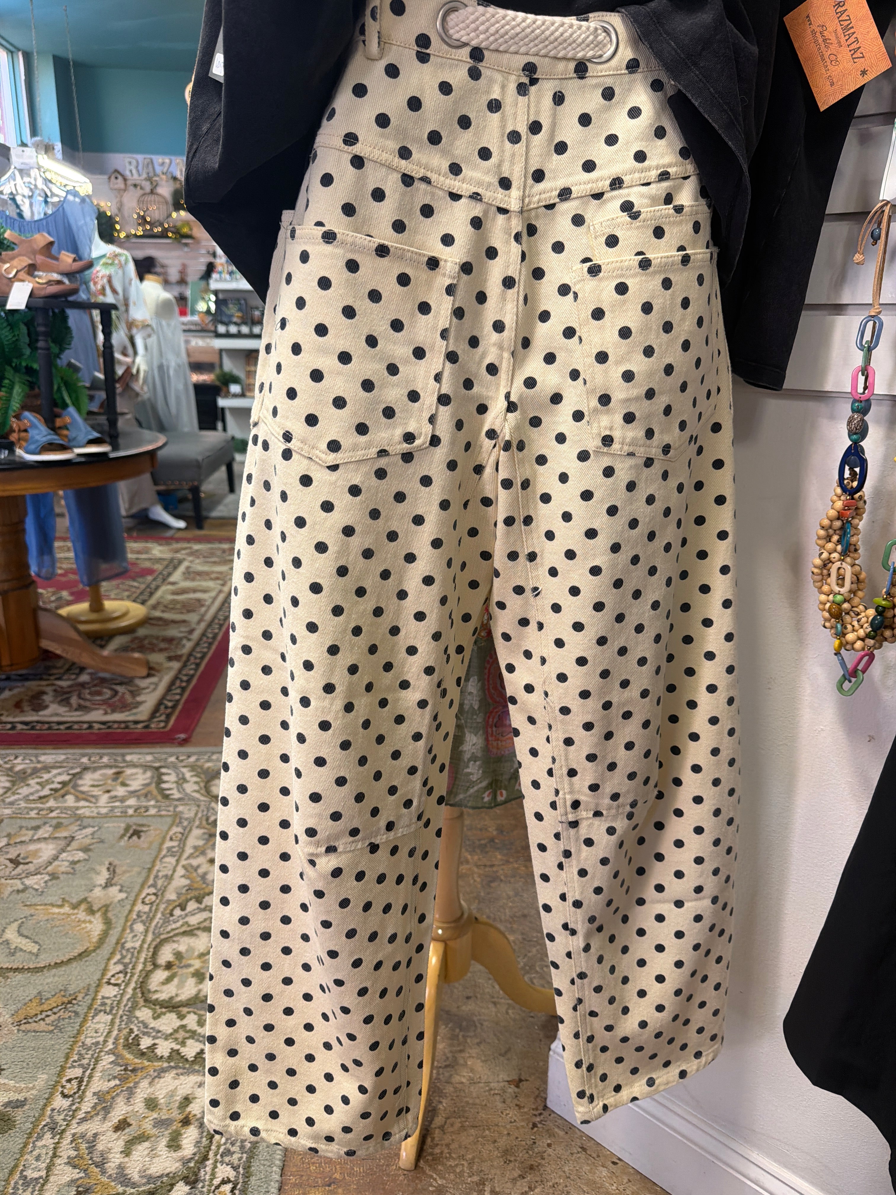 Polka Dot barrel pants