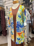 Vibrant color open lightweight knit cardigan