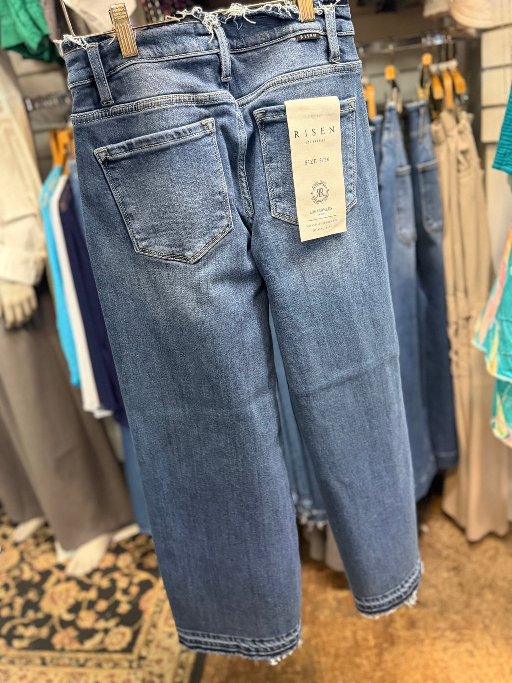 Risen mid-size shadow hem crop jean 1166