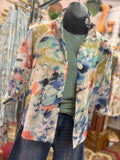 Wired collar short colorful lightweight shirt jacket