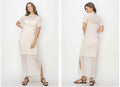 cream color layer mesh dress