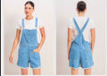 lightwash denim overall shorts