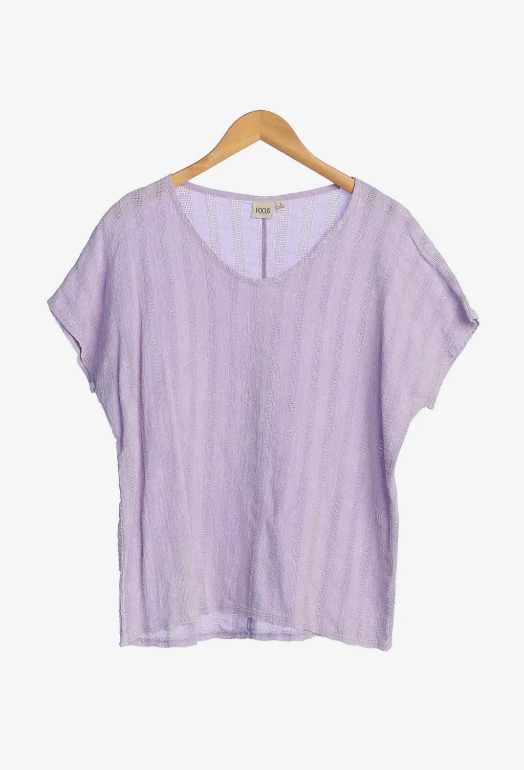 V neck 100% cotton lightweight mineral wash lavender top