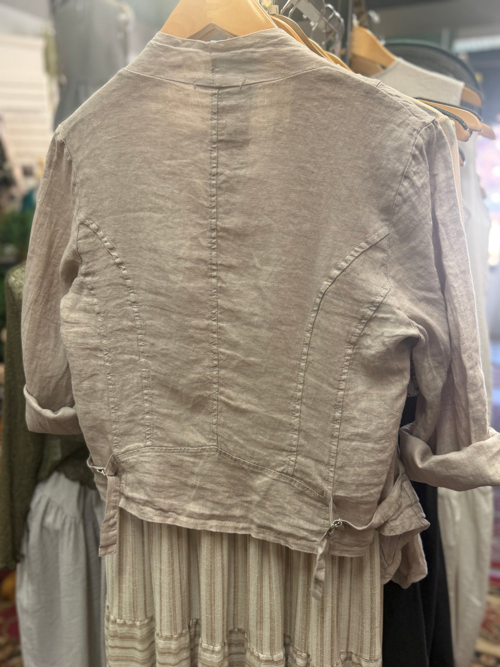 Made in Italy open linen jacket