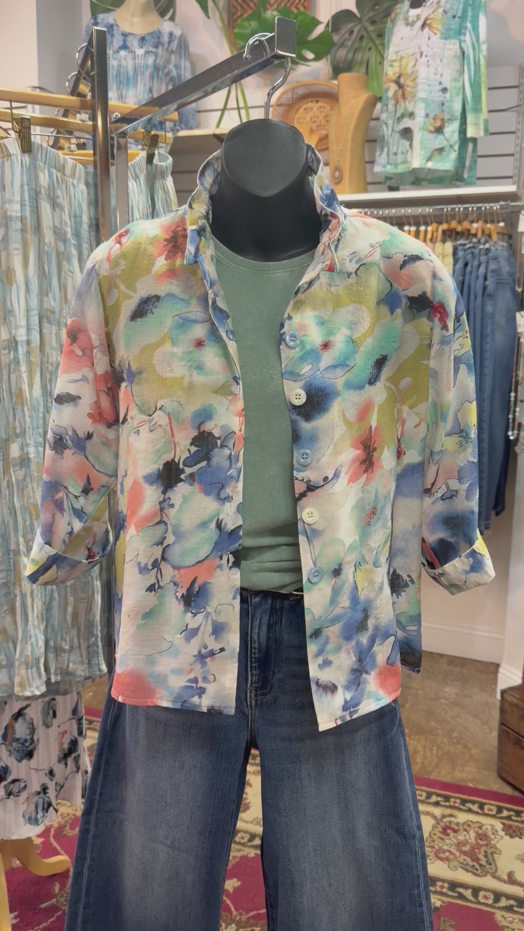 Wired collar short colorful lightweight shirt jacket
